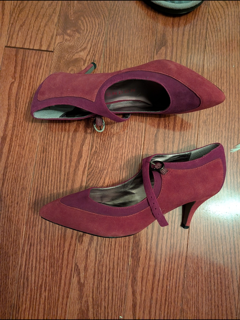 Sacha London Women's Burgundy Suede Mary Jane Pumps